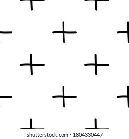 Cartoon doodle cross seamless pattern. Infinity geometric background. Wrapping paper. Vector illustration.  