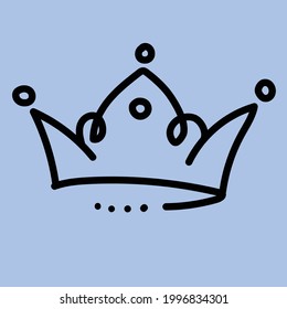 Cartoon doodle crown vecor illustration, Isolated
