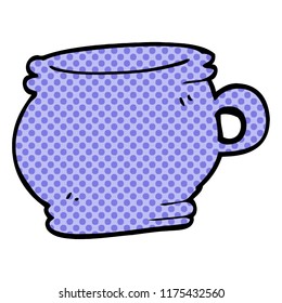 taza de doodle de dibujos animados
