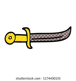 cartoon doodle curved dagger