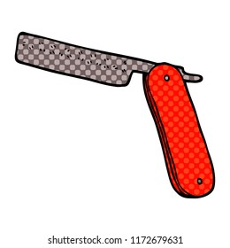 cartoon doodle cut throat razor