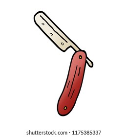 cartoon doodle cut throat razor