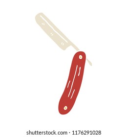 cartoon doodle cut throat razor