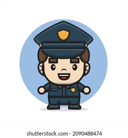 cartoon doodle cute police smile
