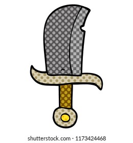 cartoon doodle dagger