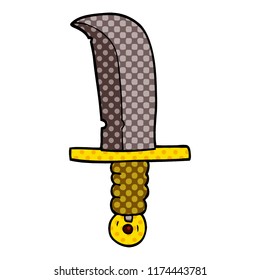 cartoon doodle dagger