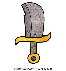 cartoon doodle dagger