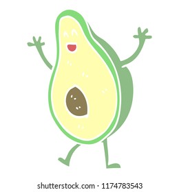 cartoon doodle dancing avocado
