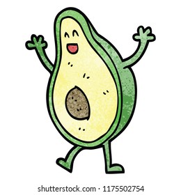Cartoon Doodle Tanz Avocado