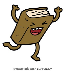 cartoon doodle dancing book