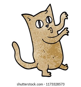 cartoon doodle dancing cat
