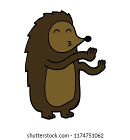 cartoon doodle dancing hedgehog