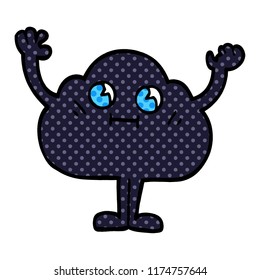 caricatura garabato personaje de nube oscura