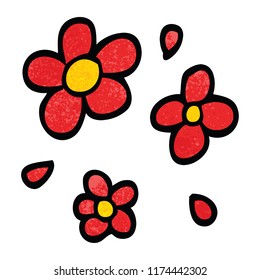 cartoon doodle decorative flowers