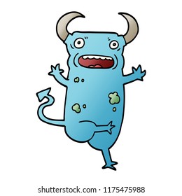 demonio de doodle de dibujos animados