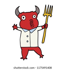 monstruo del demonio del doodle de dibujos animados