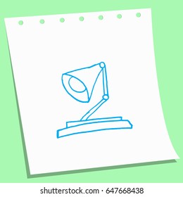 cartoon doodle desk lamp sketch vector illustration