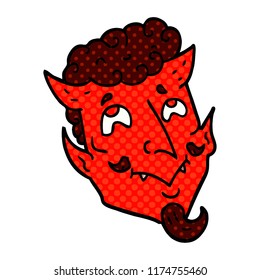 cartoon doodle devil face