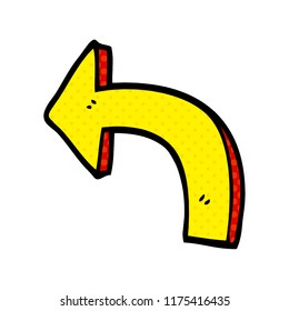 flecha de dirección del doodle de dibujos animados