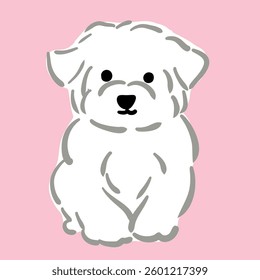 Cartoon Doodle Dog - Cute and Friendly Pet Illustration