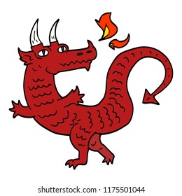 cartoon doodle dragon