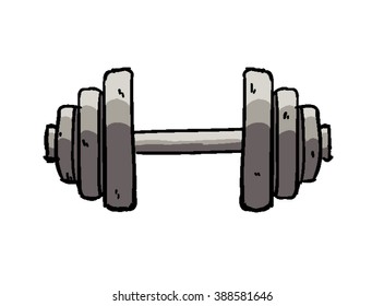 A cartoon doodle of a dumbbell/Dumbbell