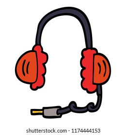 cartoon doodle ear phones