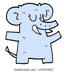 cartoon doodle elephant dancing