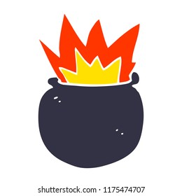 cartoon doodle exploding cauldron 
