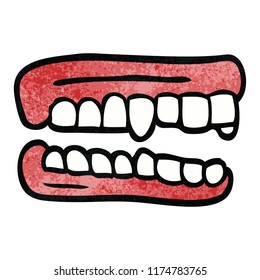cartoon doodle false teeth