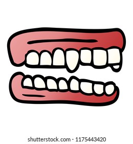 cartoon doodle false teeth