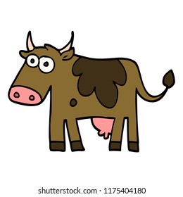 cartoon doodle farm cow