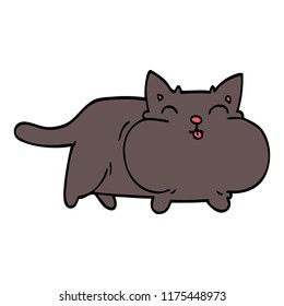 cartoon doodle fat cat