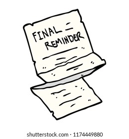 cartoon doodle final reminder