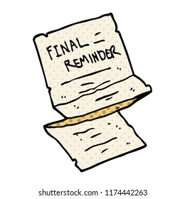 cartoon doodle final reminder letter