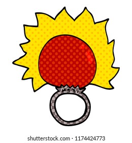 cartoon doodle fire ball ring