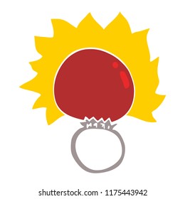 cartoon doodle fire ball ring