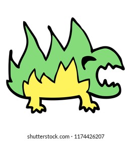 cartoon doodle fire demon