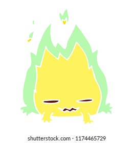 demonio del fuego del doodle de dibujos animados