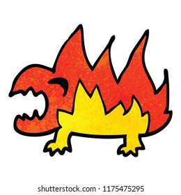 cartoon doodle fire demon