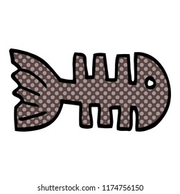 cartoon doodle fish bones
