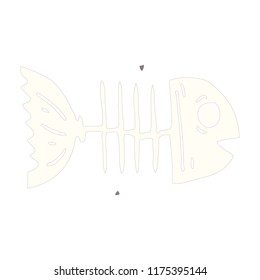 cartoon doodle fish bones