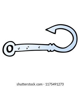 cartoon doodle fish hook