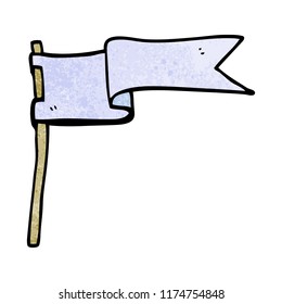 bandera del doodle de dibujos animados ondeando en el viento
