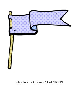 cartoon doodle flag waving in wind