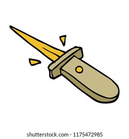cartoon doodle flick knife