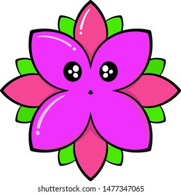 Cartoon doodle flower vector with white background for kids and clothes' print