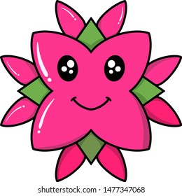 Cartoon doodle flower vector with white background for kids and clothes' print