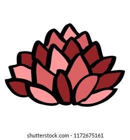 cartoon doodle flowering lotus