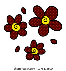 flores de doodle de dibujos animados